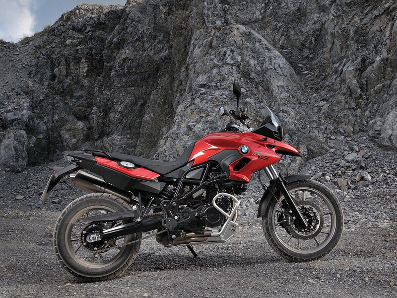 Red BMW F800GS motorcycle