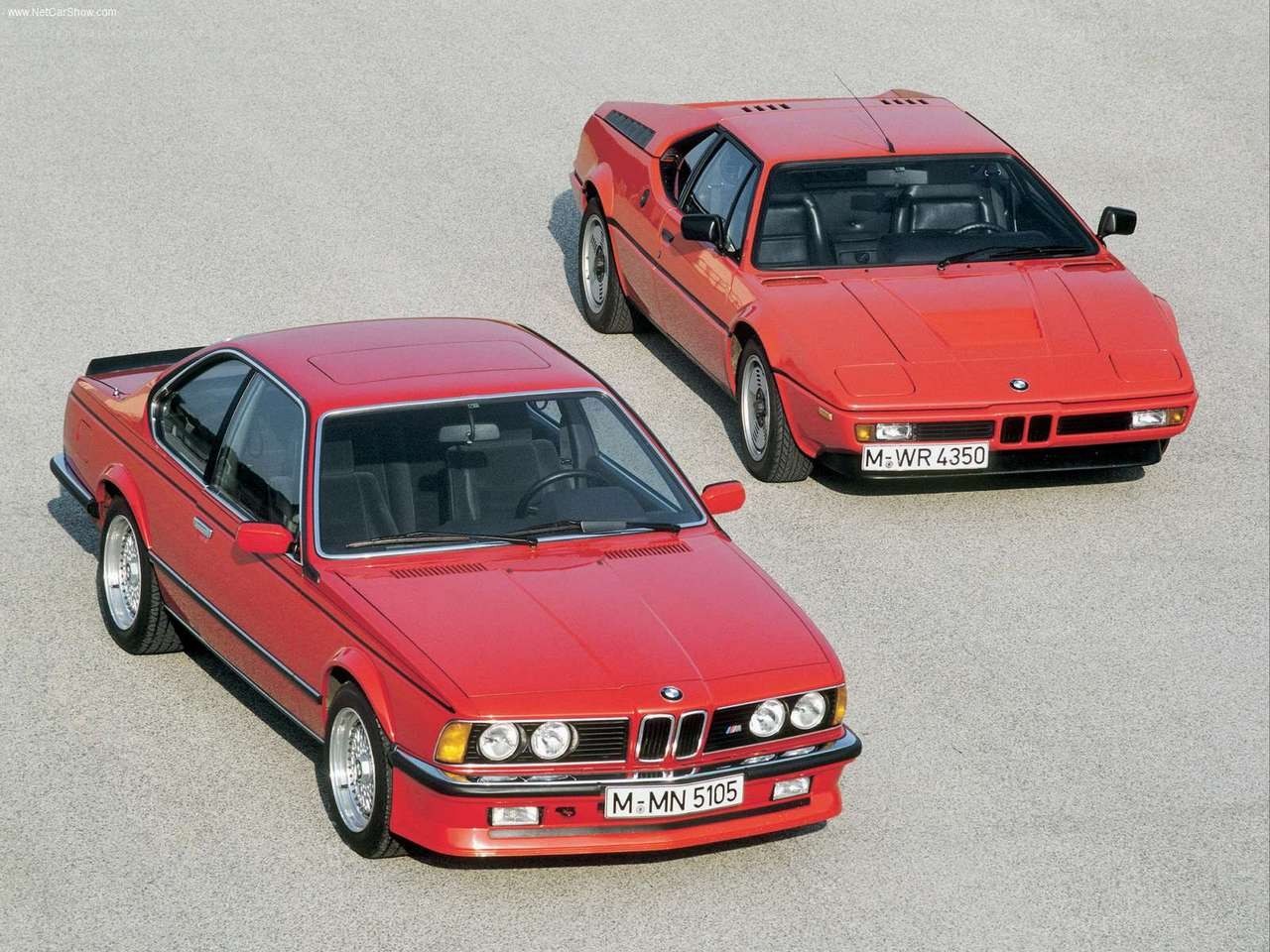Red BMW M1 and E24