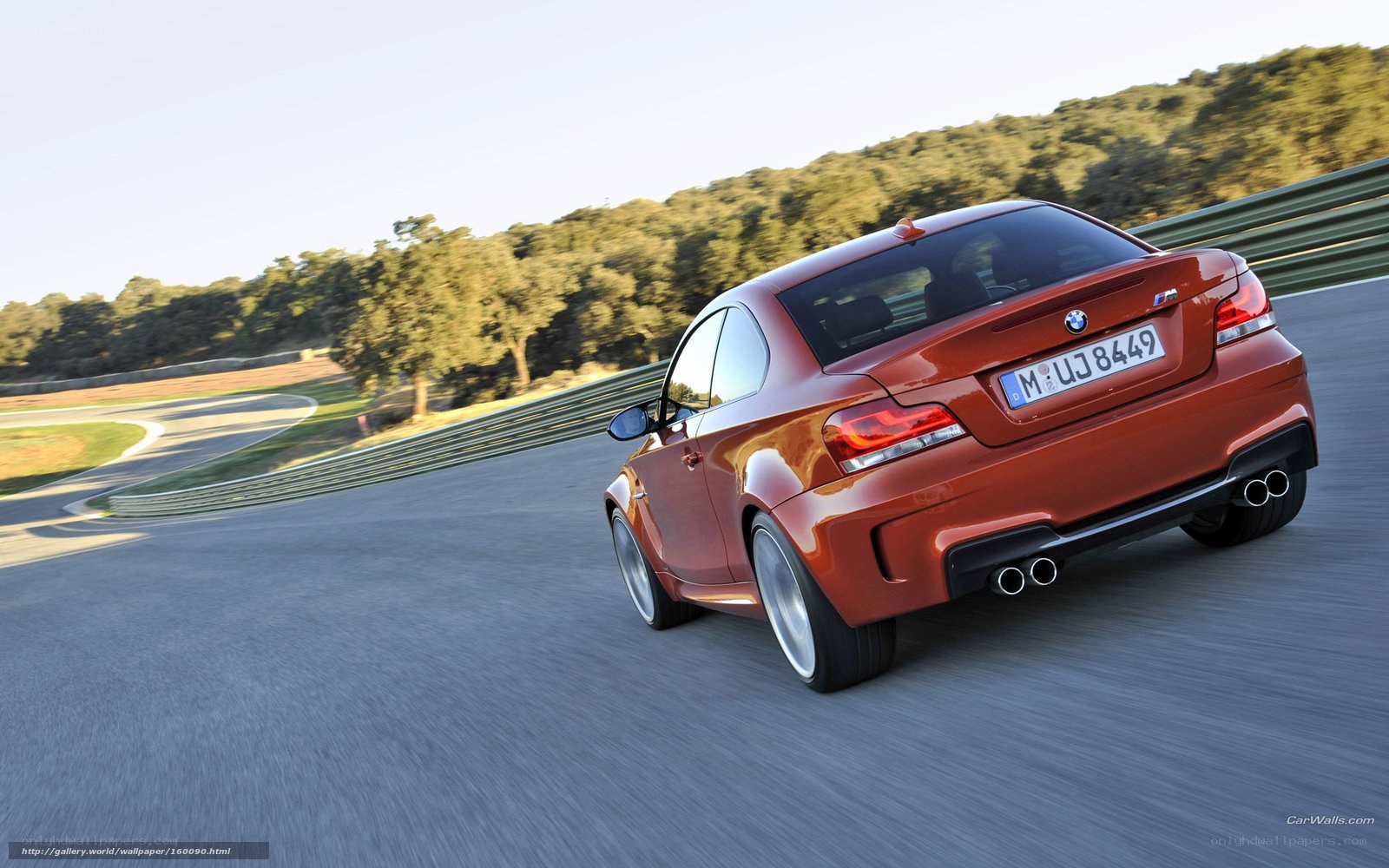 Red BMW M1 on racetrack