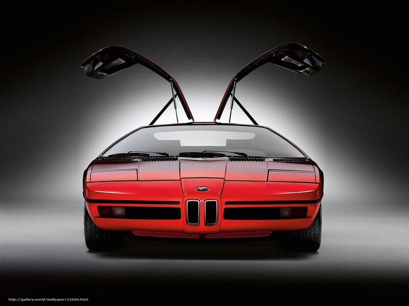 Red BMW M1 with gullwing doors