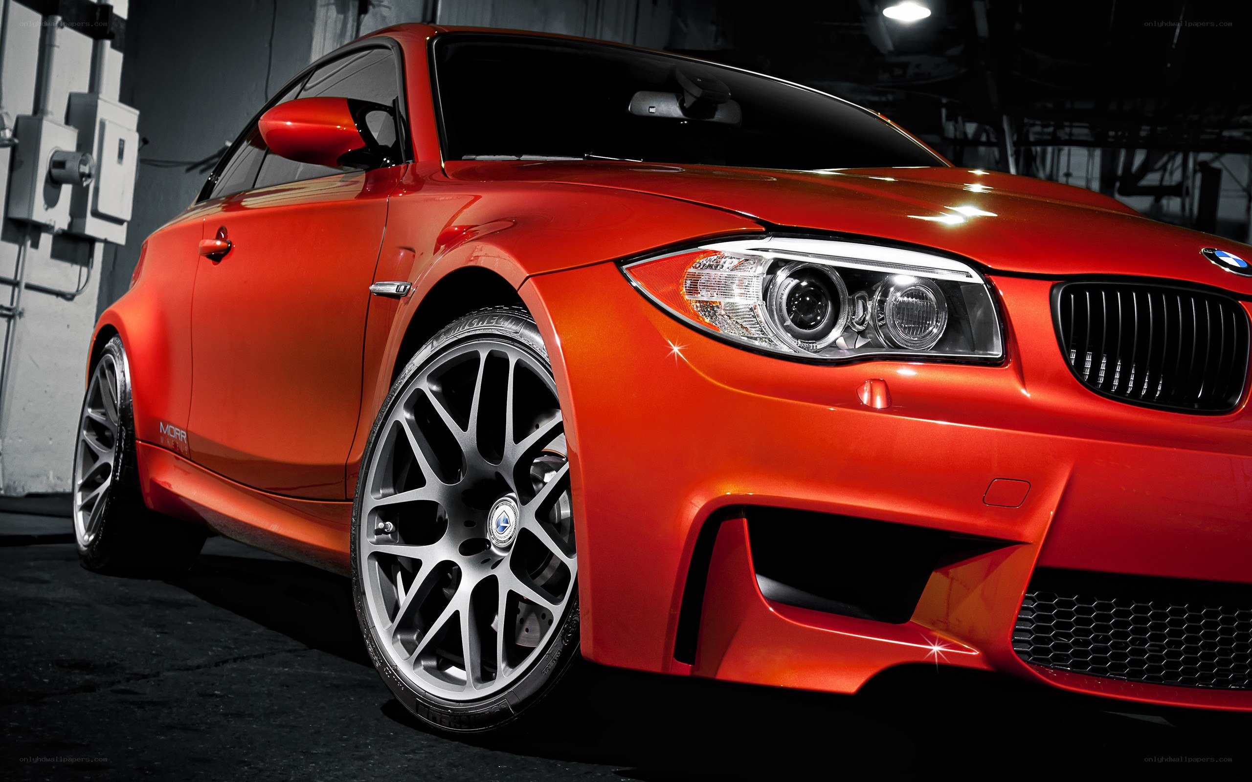 Red BMW M135i car