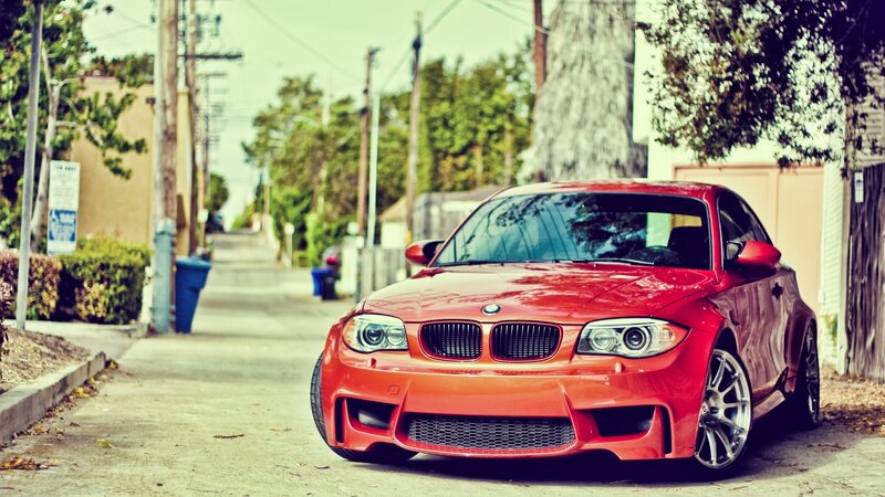 red bmw m135i on a street