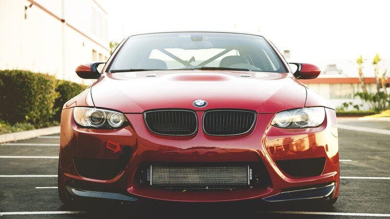 Red Bmw M3 Car — Dramatic, Afternoon, Photograph