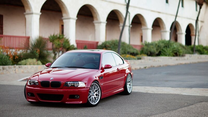 Red Bmw M3 Coupe — Calm, Afternoon, Photograph, Car, Building, Arches