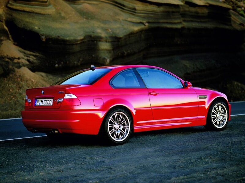 Red BMW M3 Coupe — Dramatic, Photograph, Car, Road, Rock Formation
