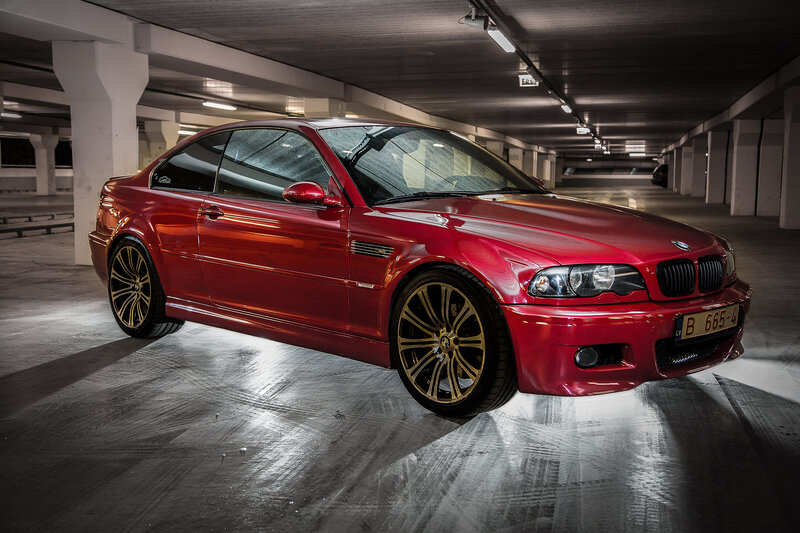 Red Bmw M3 Coupe — Dramatic, Photograph