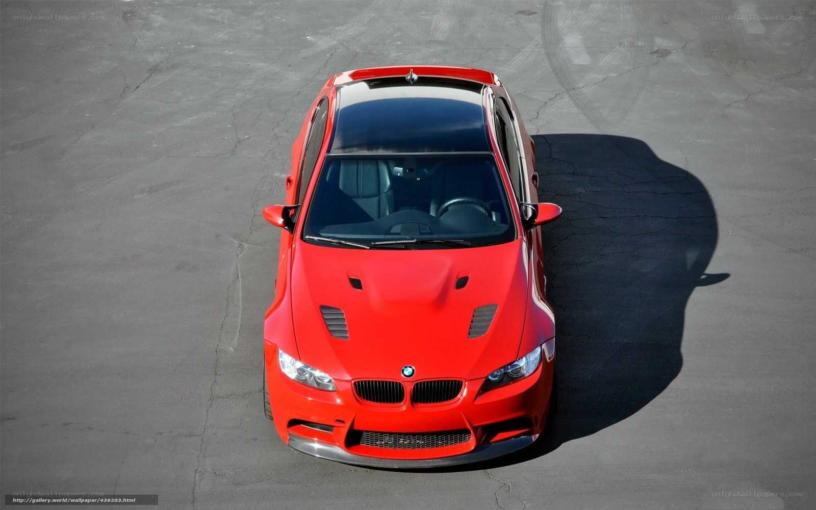 Red BMW M3 from above