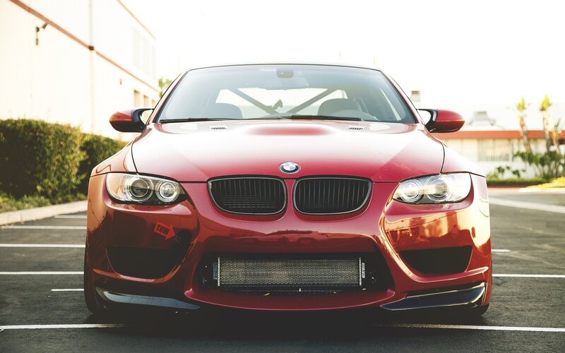 red bmw m3 front view