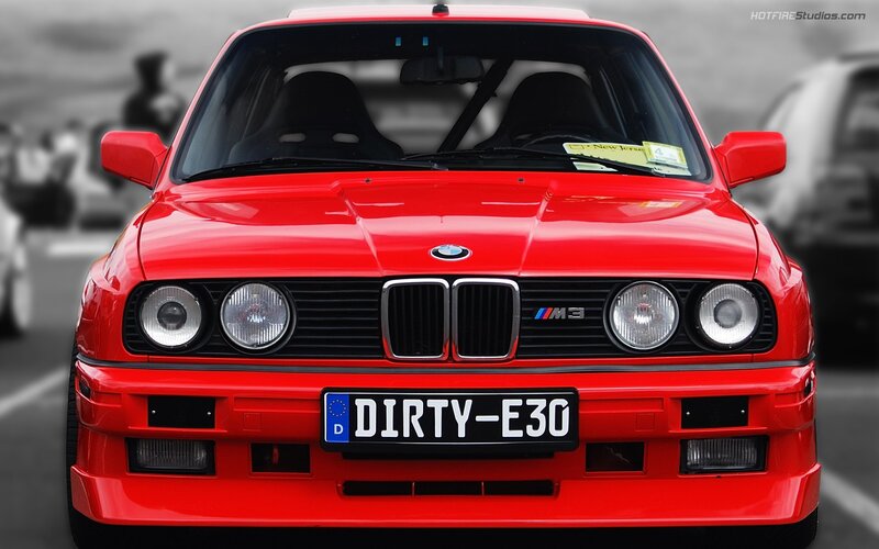 Red BMW M3 front view