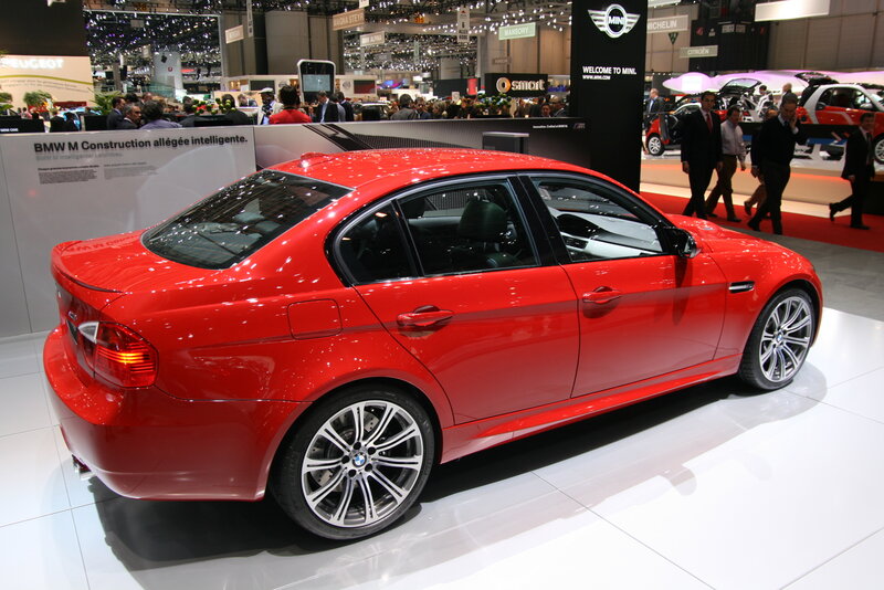 Red BMW M3 on display
