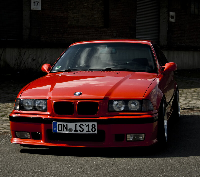Red BMW M3 parked