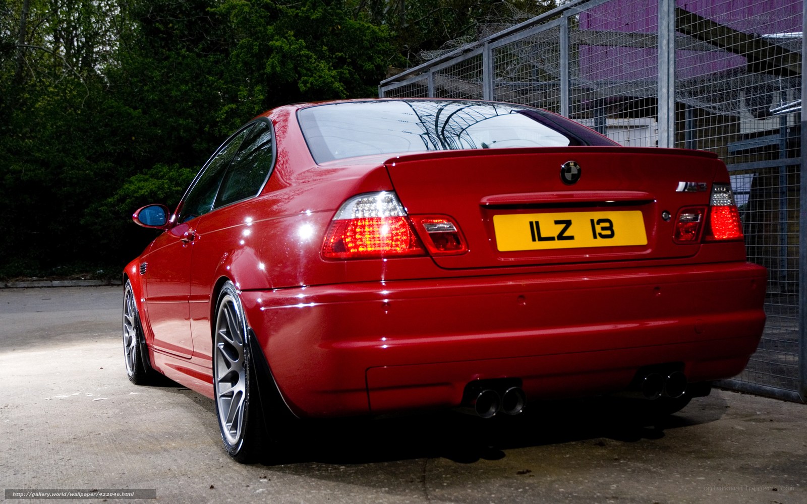 Red BMW M3 rear view