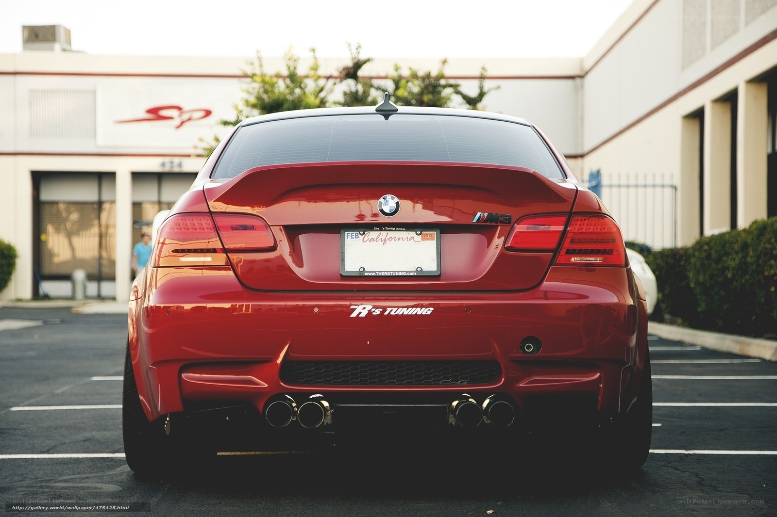 Red BMW M3 rear view