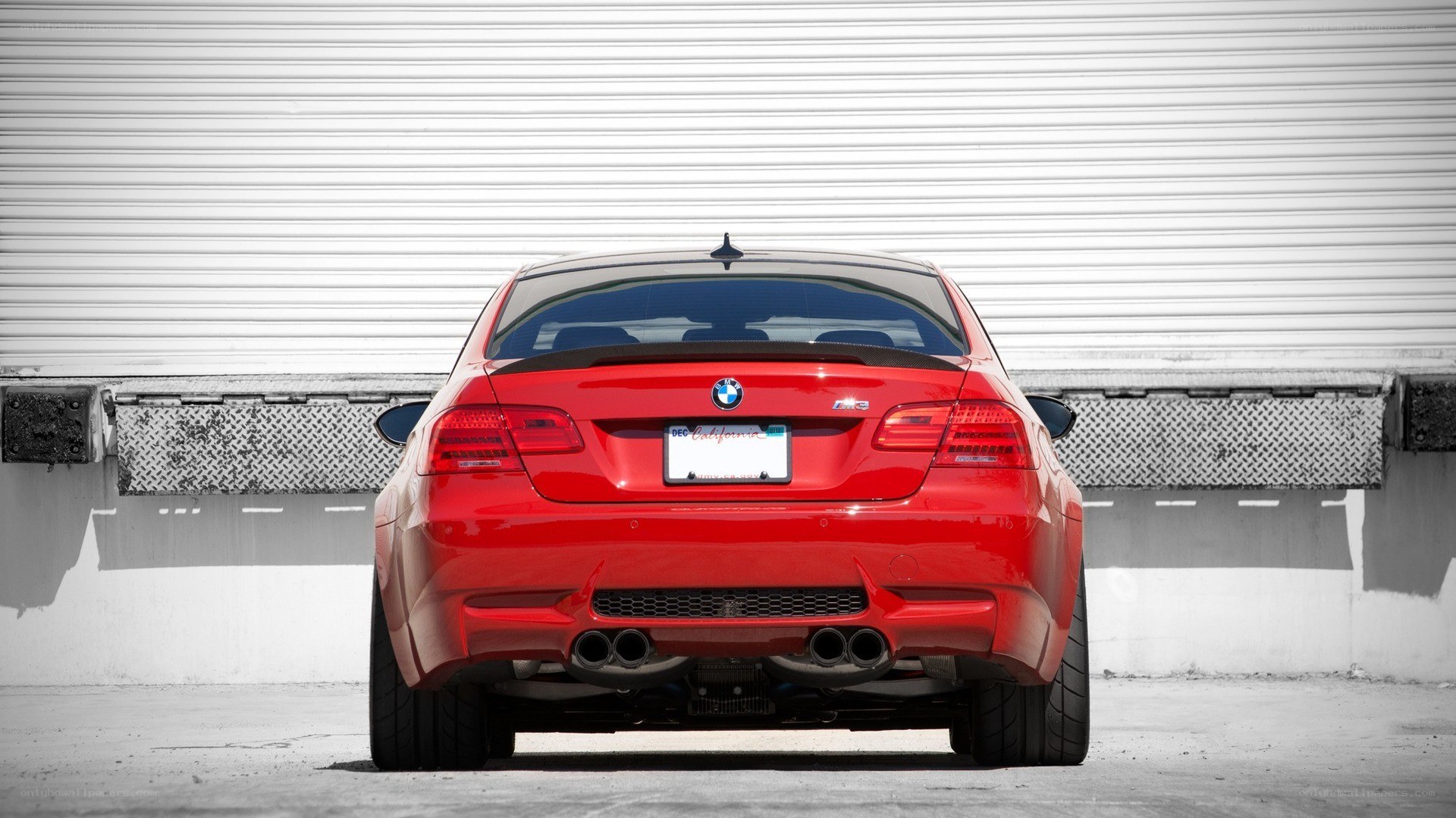 red bmw m3 rear view