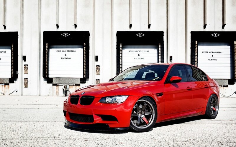 Red Bmw M3 Sedan — Dramatic, Afternoon