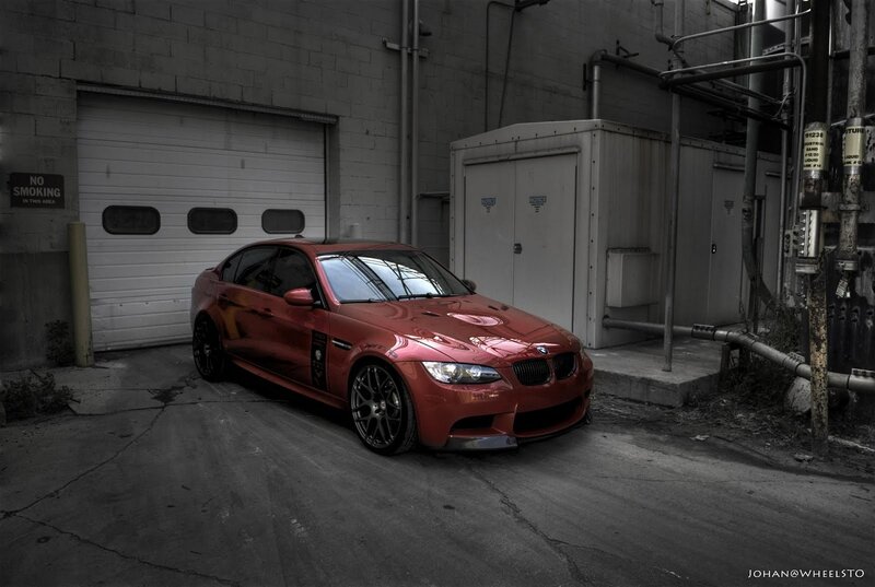 Red Bmw M3 Sedan — Dramatic