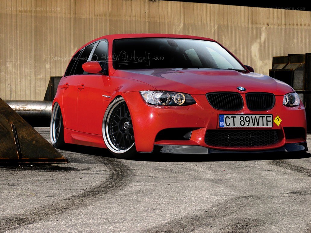red bmw m3 with custom wheels