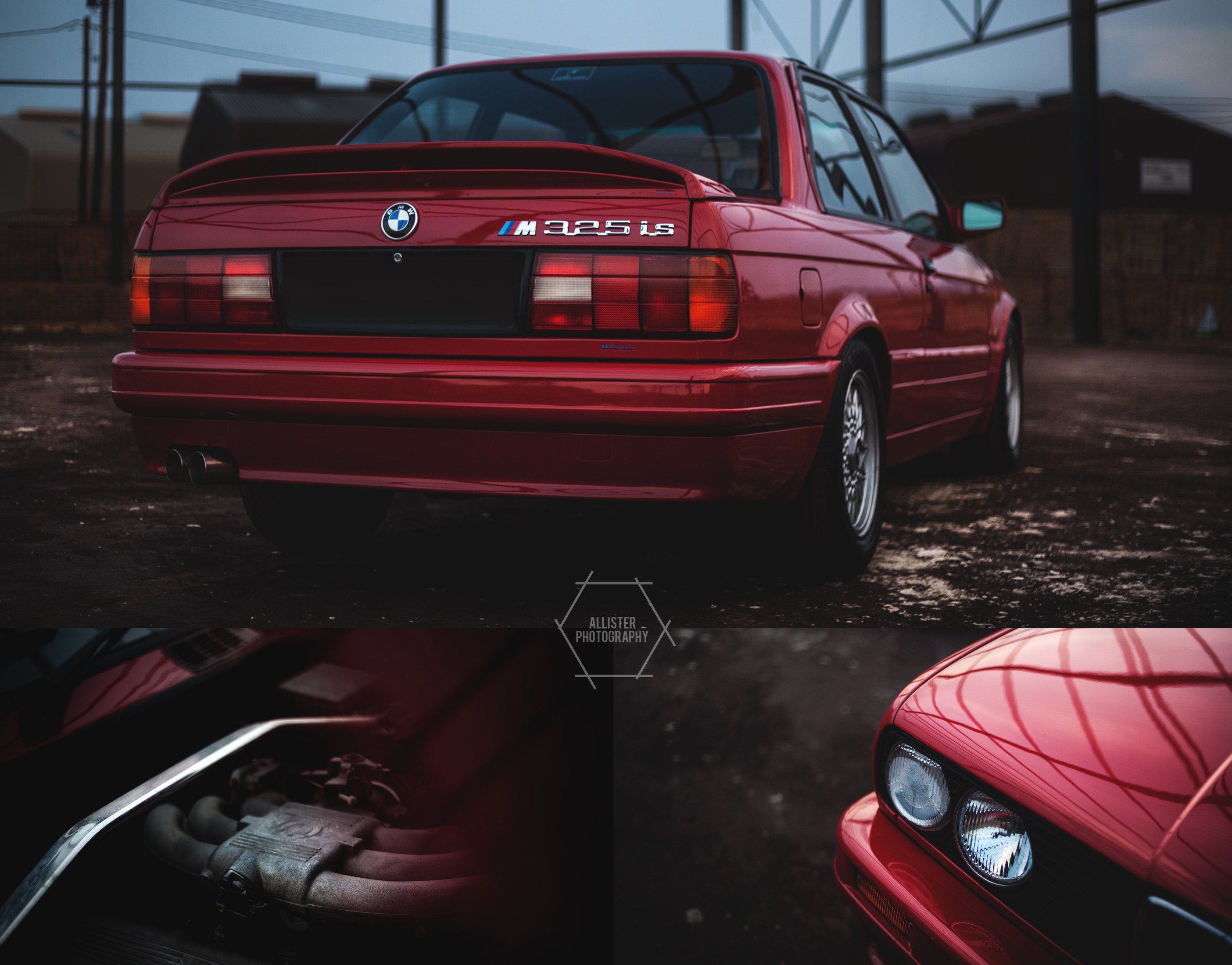 Red BMW M325is collage