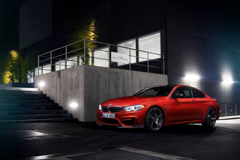 Red Bmw M4 Coupe — Dramatic, Night
