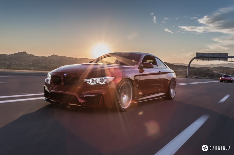 Red BMW M4 Coupe — Dramatic, Sunset