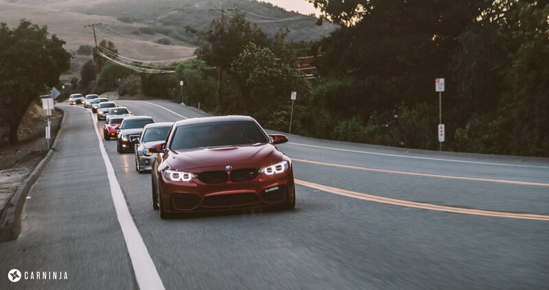 Red BMW M4 on Road