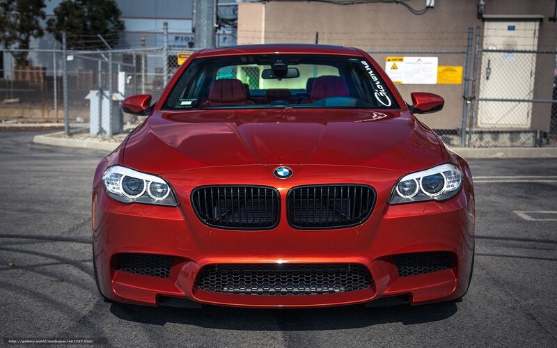 Red BMW M5 front view