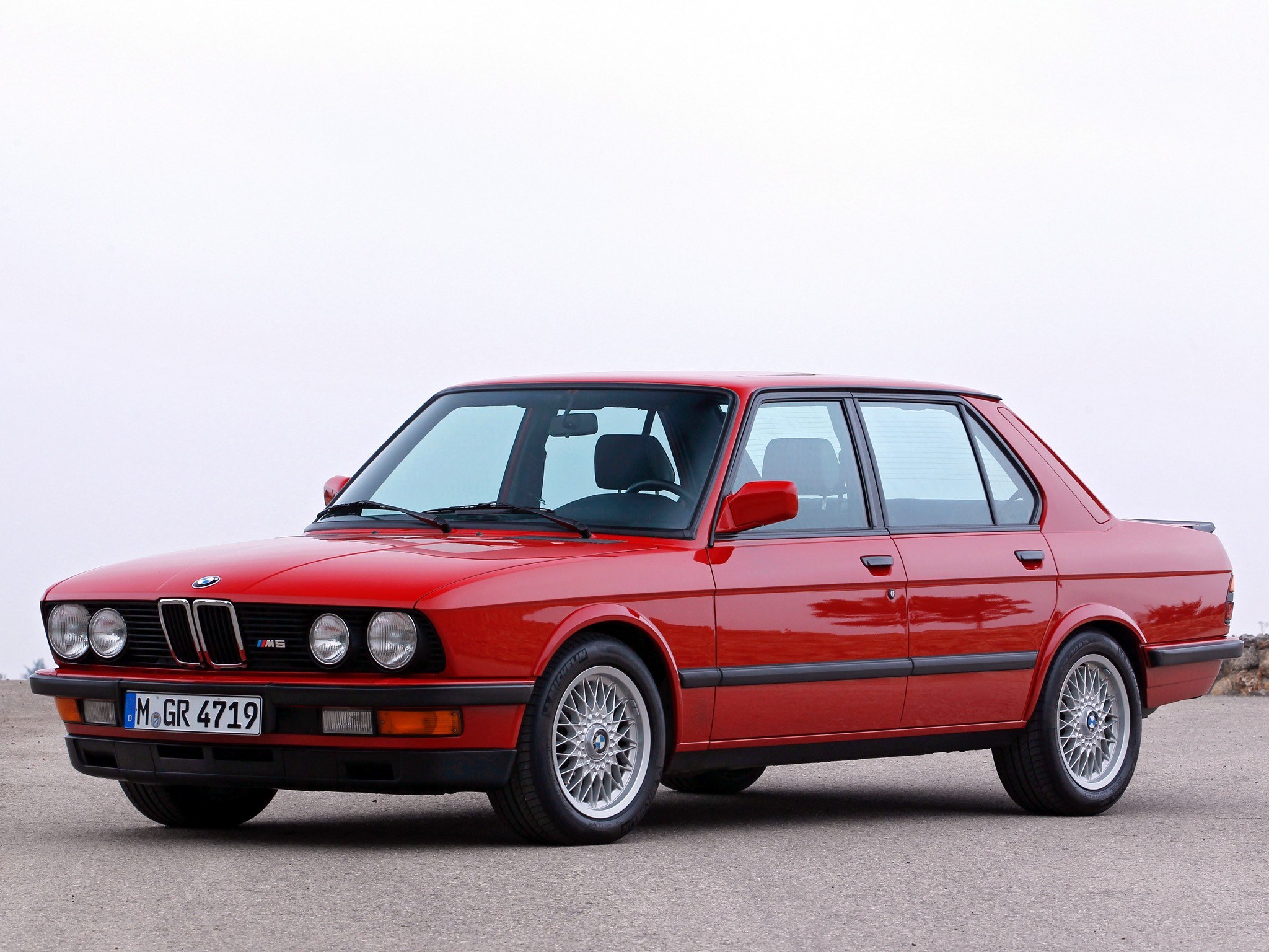 Red BMW M5 sedan