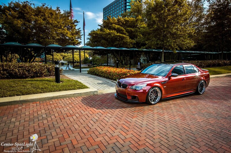 Red Bmw M5 Sedan — Dramatic, Afternoon