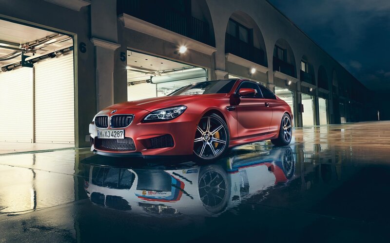 Red Bmw M6 Coupe — Dramatic, Night, Photograph, Car