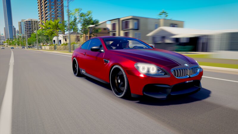 Red Bmw M6 Coupe — Dynamic, Afternoon, 3d Render