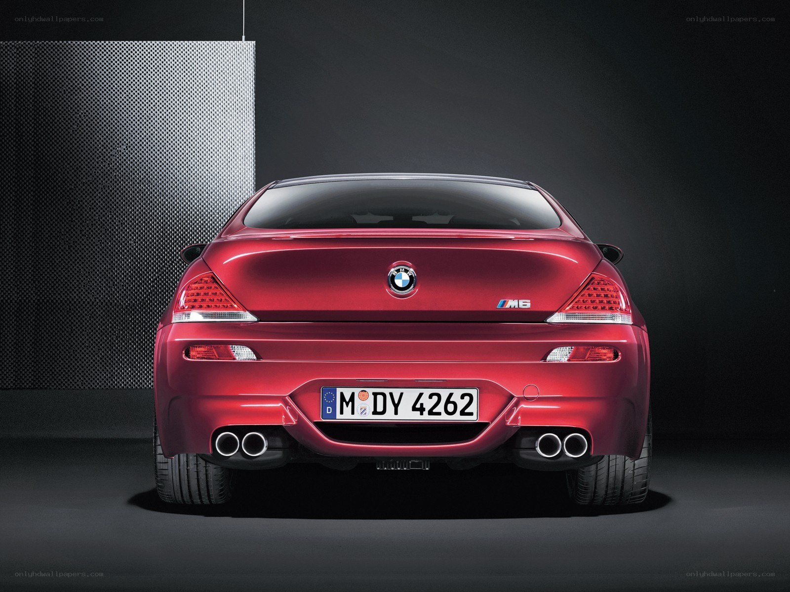 Red BMW M6 rear view