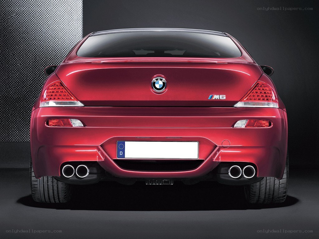 Red BMW M6 rear view