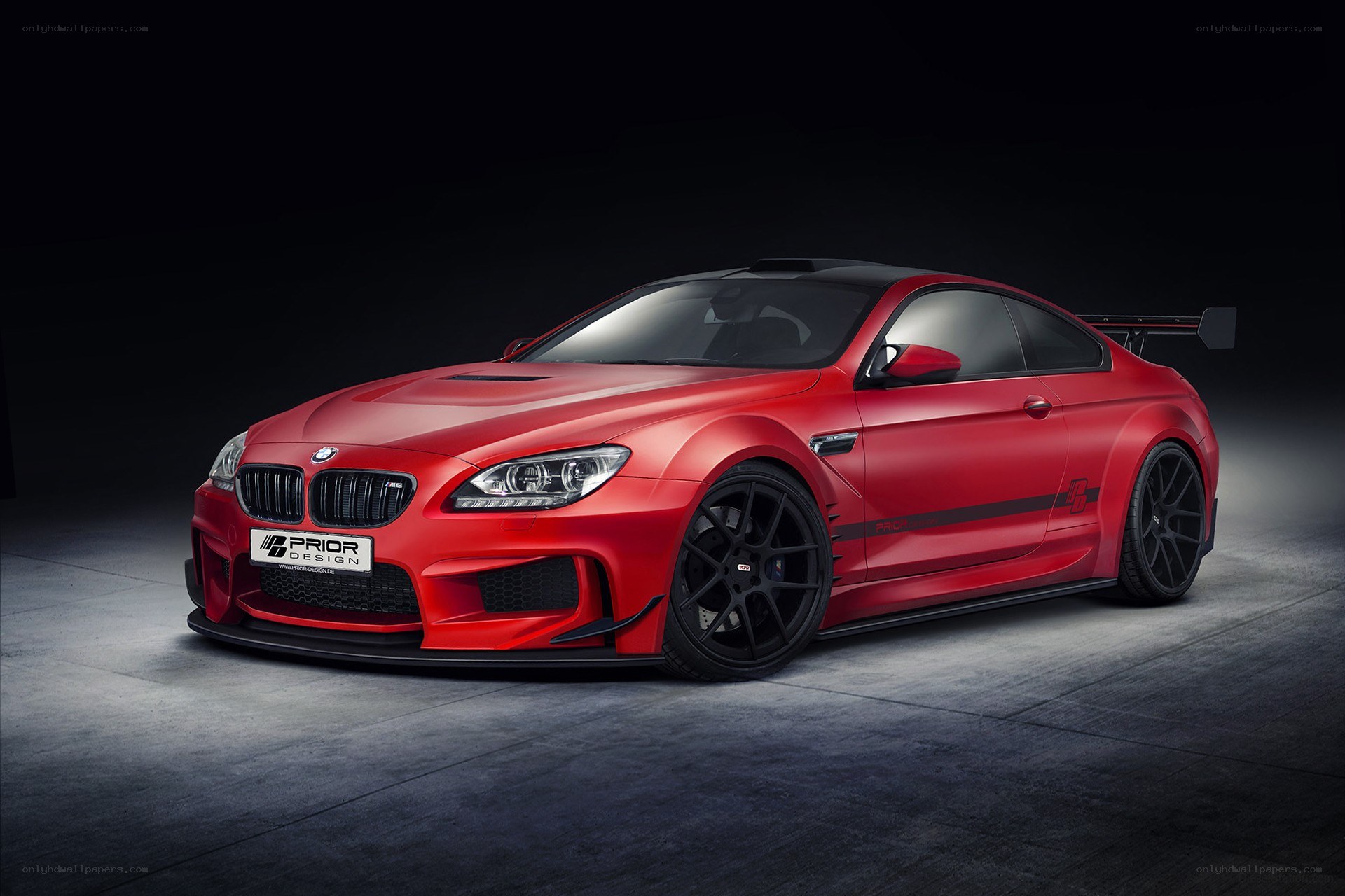 Red BMW M6 with Prior Design