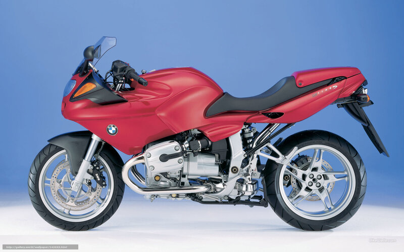 Red BMW motorcycle side view
