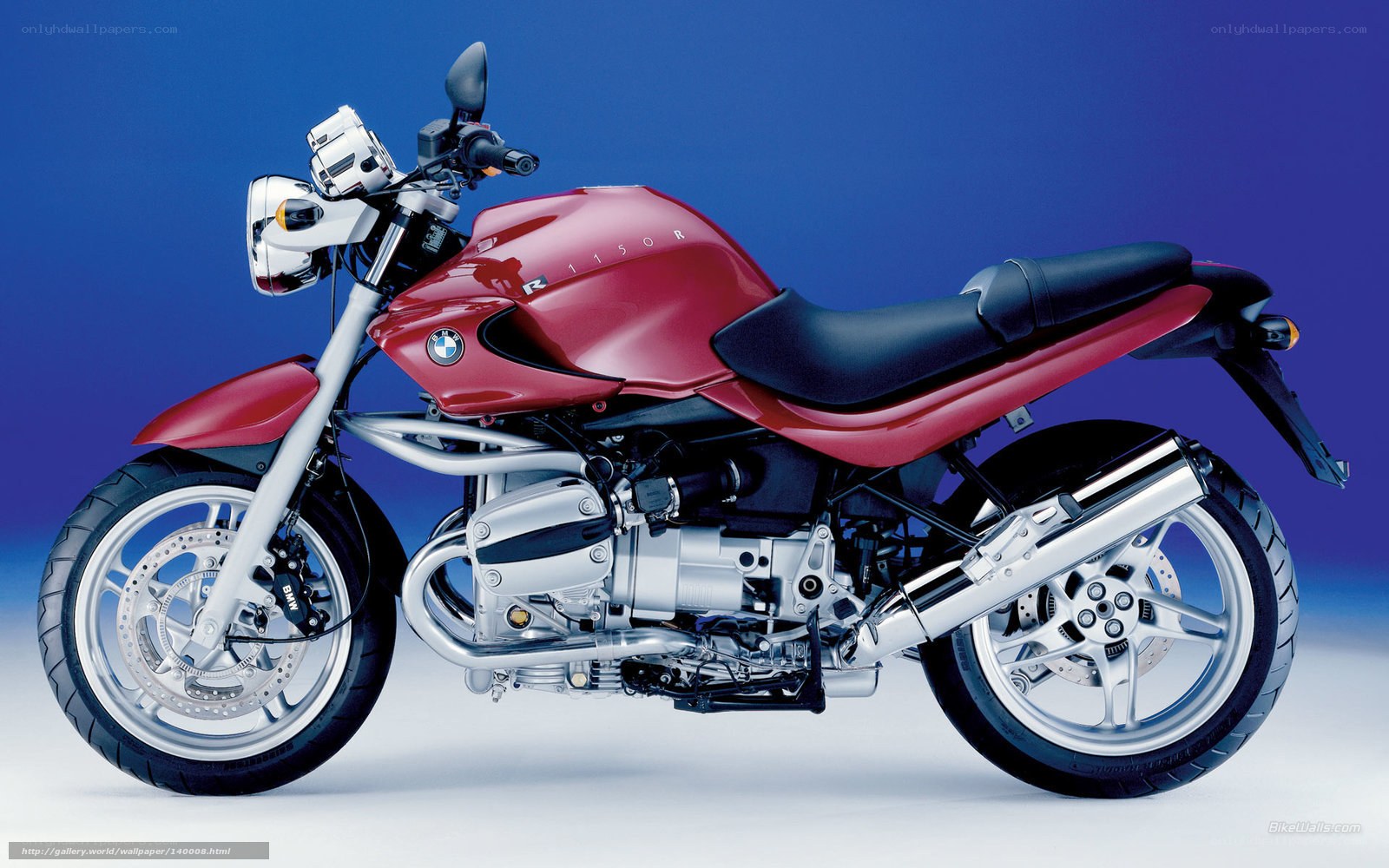 Red BMW R 1150 R motorcycle