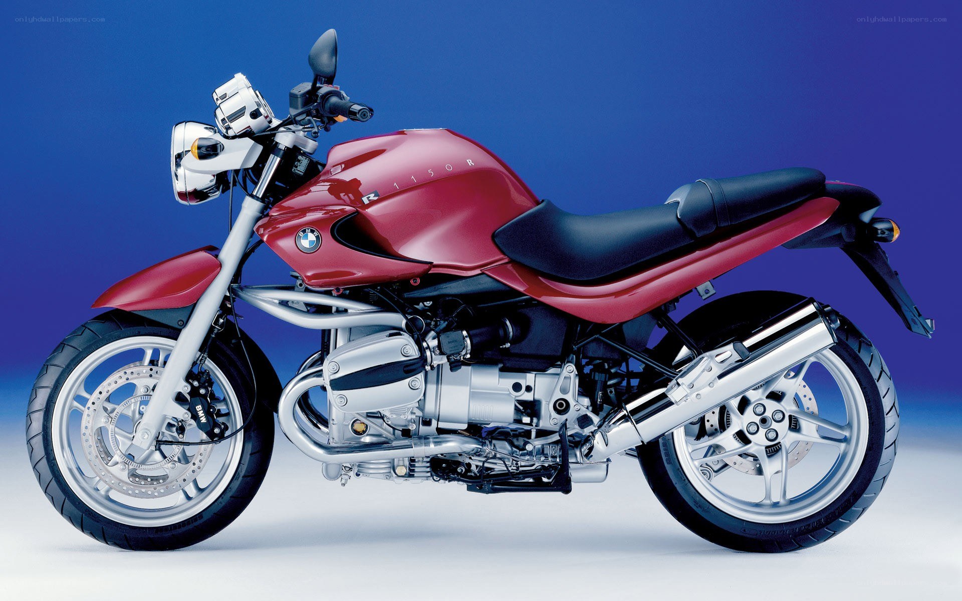 Red BMW R1150R motorcycle