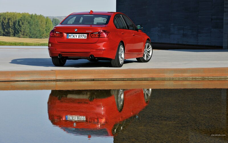 Red Bmw Sedan — Serene, Afternoon, Photograph, Car, Water