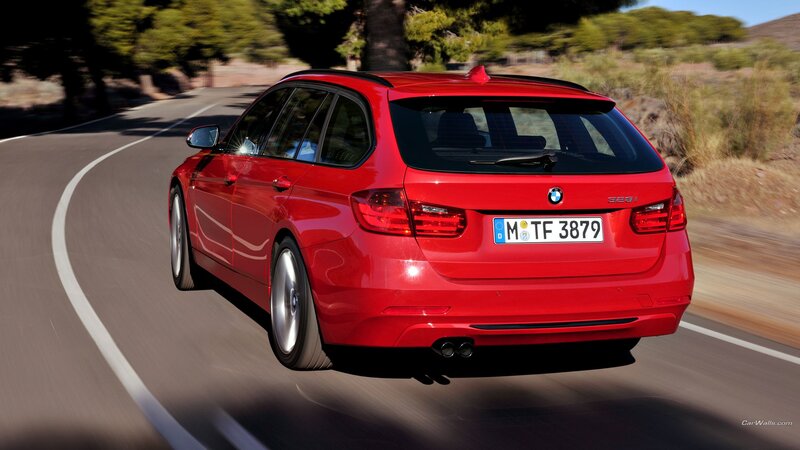 Red BMW Station Wagon — Dynamic, Afternoon