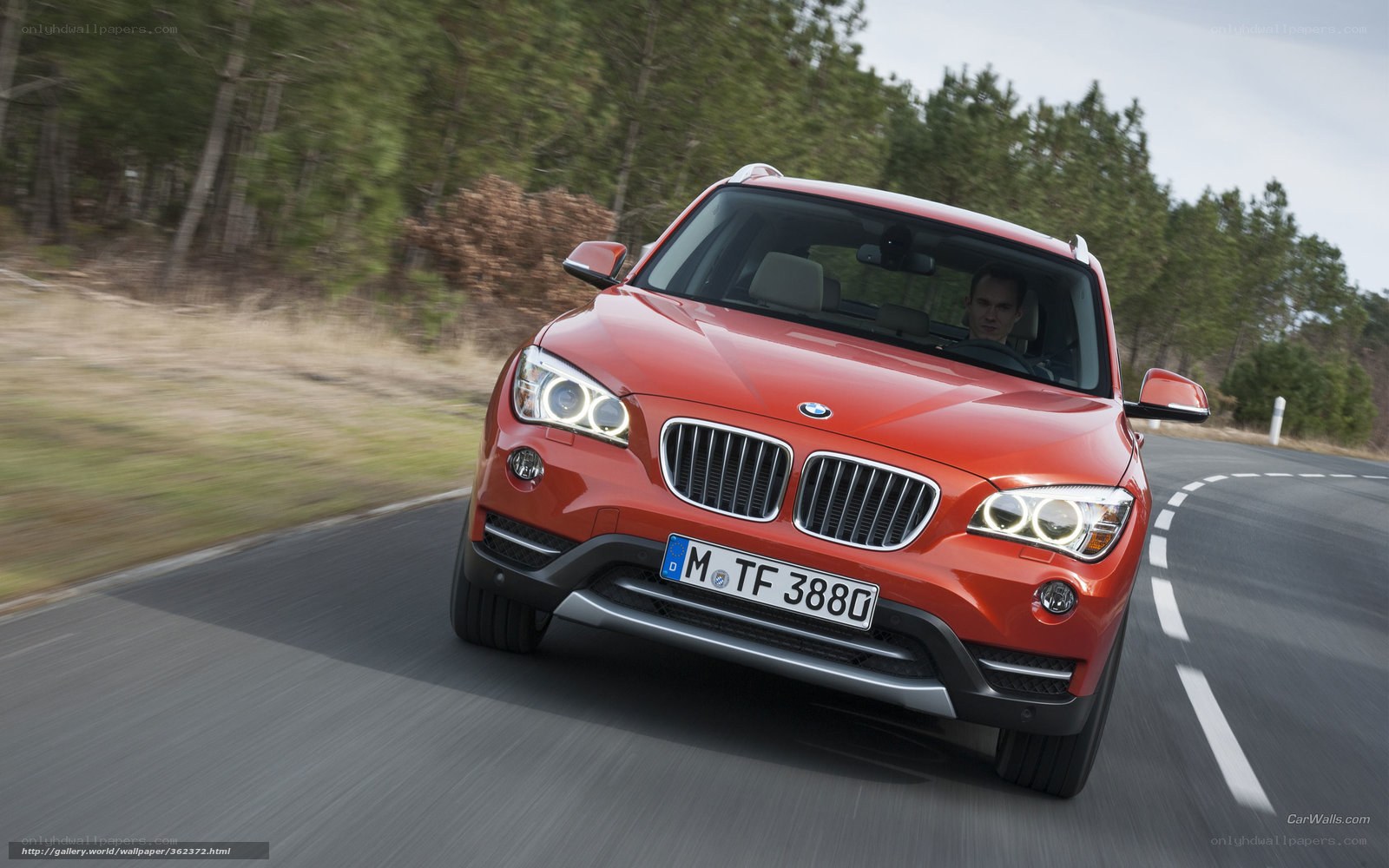 Red BMW X1 on a winding road