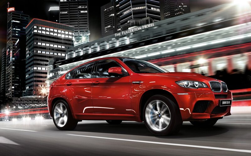 Red BMW X6 M — Dynamic, Night, Photograph