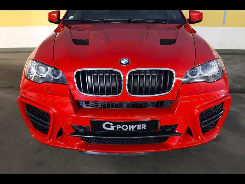 Red BMW X6 with G-Power badge