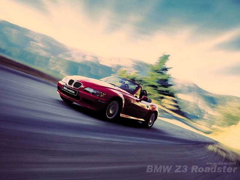 Red BMW Z3 Roadster in motion