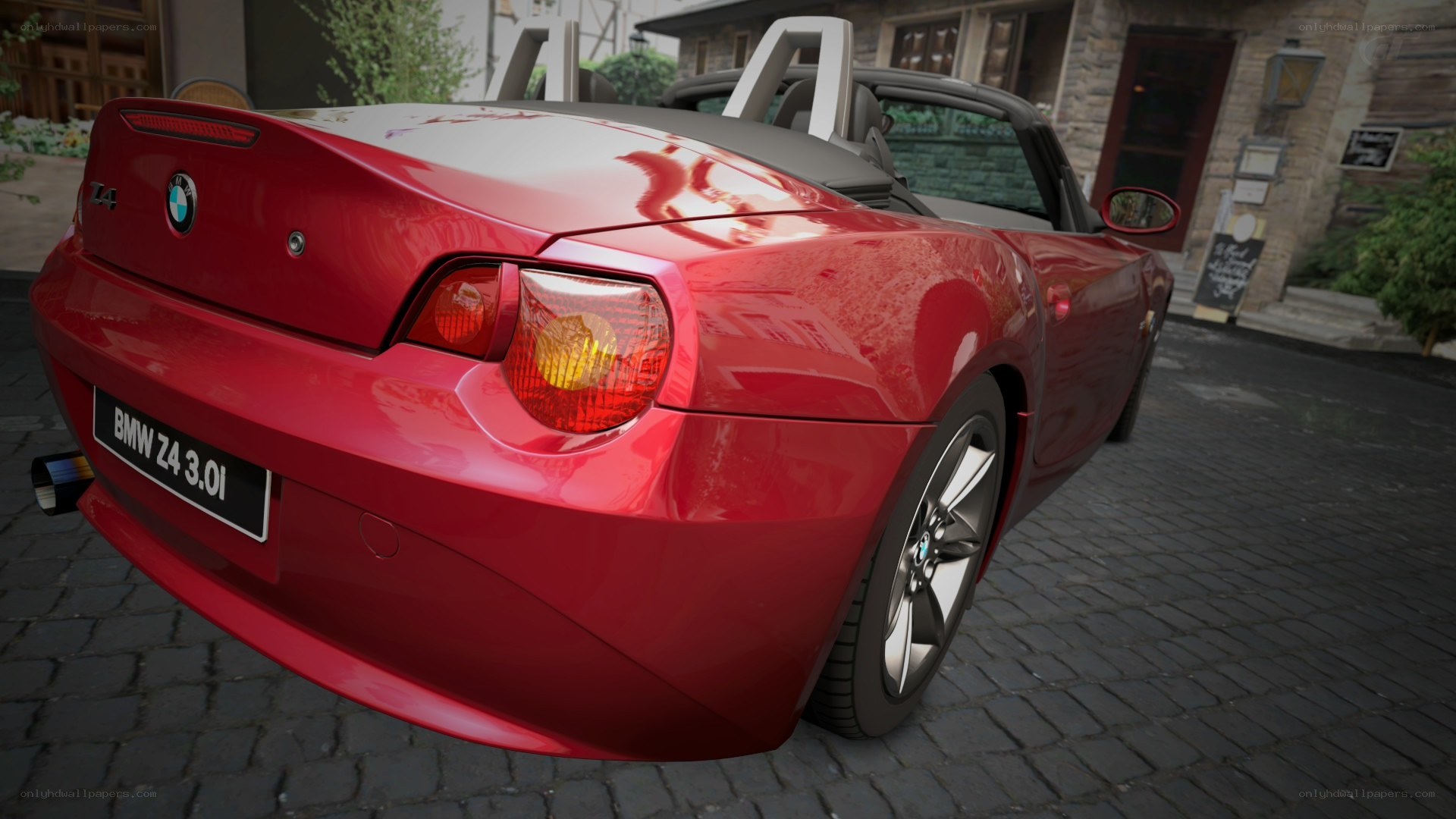 Red BMW Z4 convertible