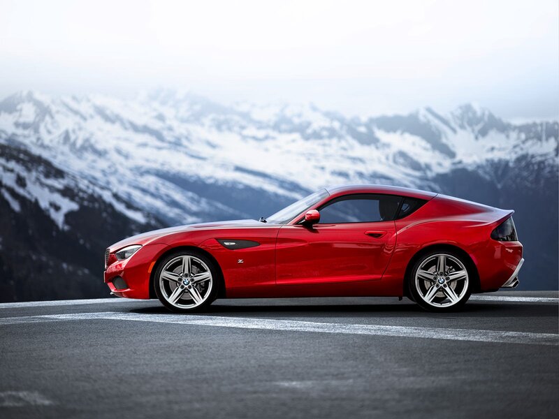 Red BMW Z4 Coupe — Dramatic, Winter, Photograph