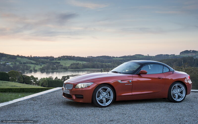 Red BMW Z4 on a scenic overlook