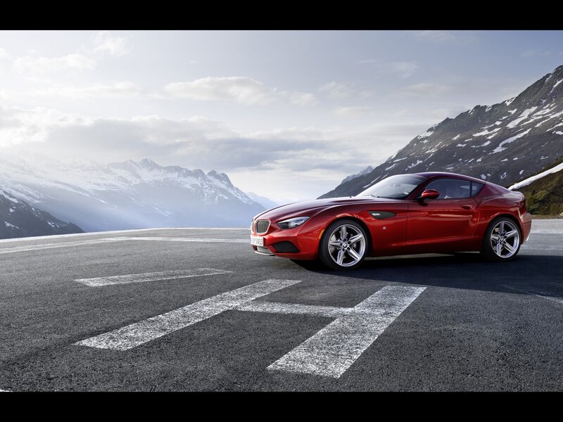 Red BMW Z4 on mountain road