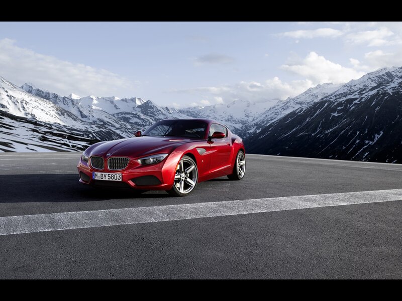 Red BMW Z4 on mountain road