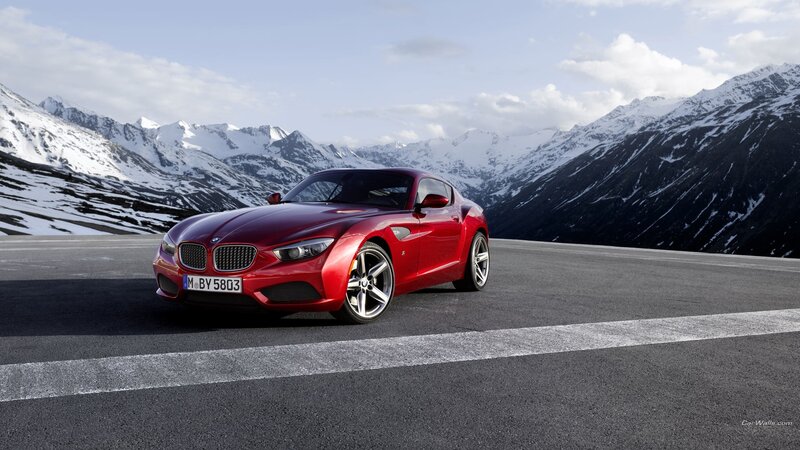 Red BMW Z4 on mountain road