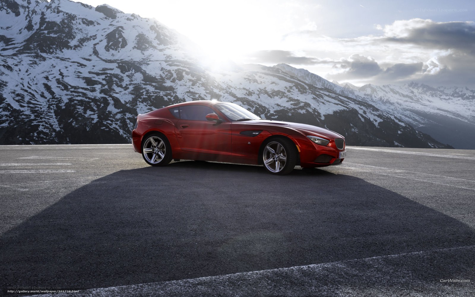Red BMW Z4 on mountain road