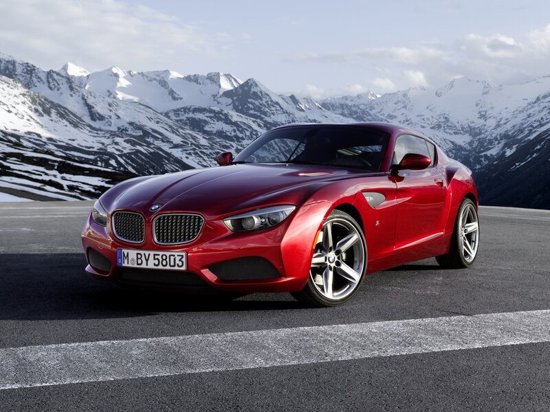 Red Bmw Z9 Coupe — Dramatic, Winter, Photograph, Car, Mountains